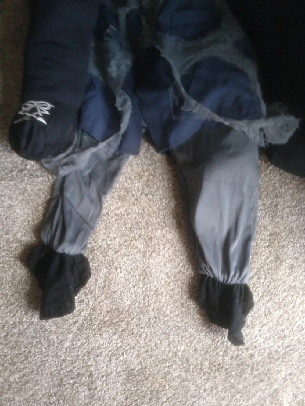 Zombie  Costume - Black and Gray Horror Outfit